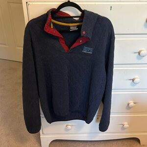 Men’s navy diamond quilt snap-t pullover